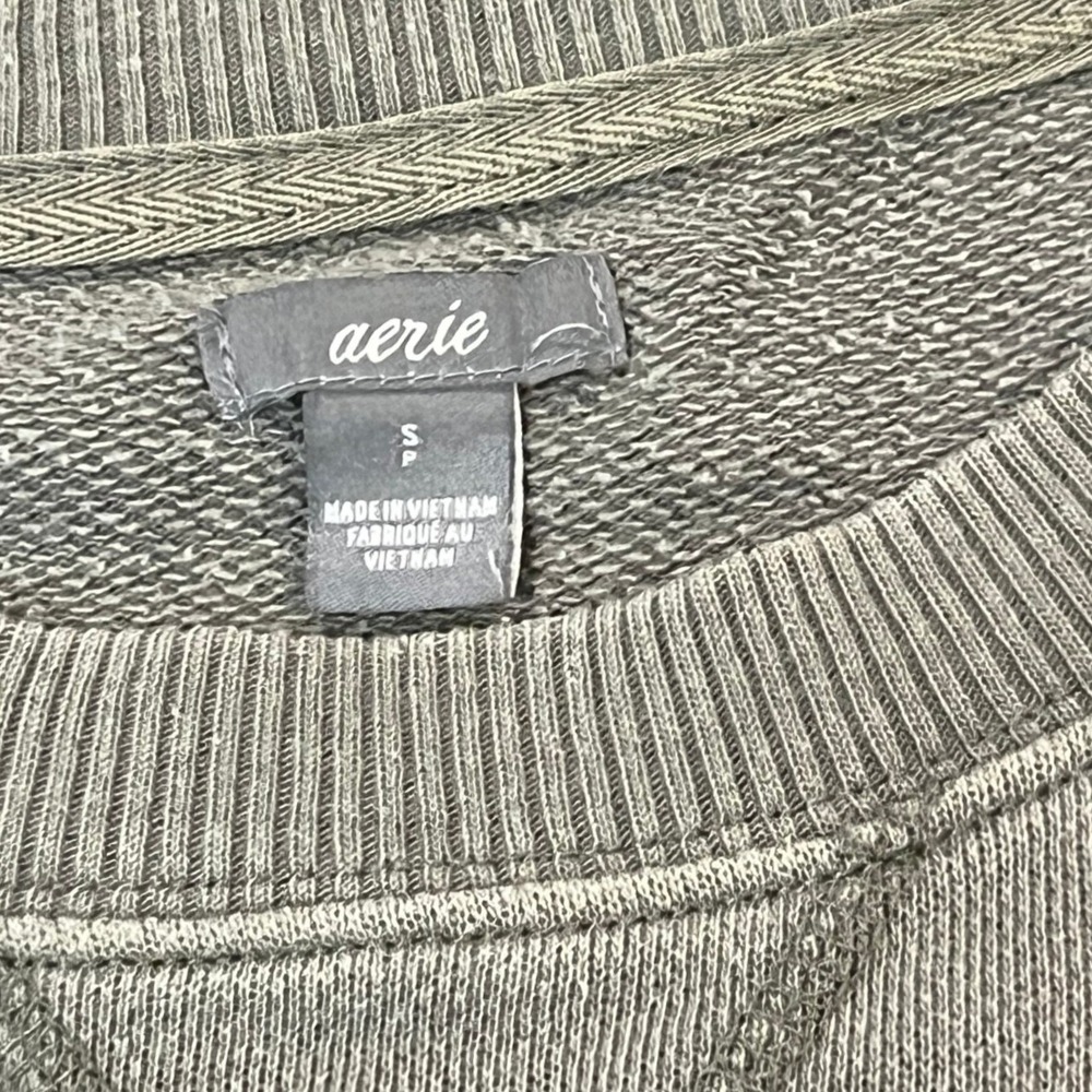 Aerie Oversized Crewneck Sweatshirt Sage Green Pullover Small - Picture 3 of 5